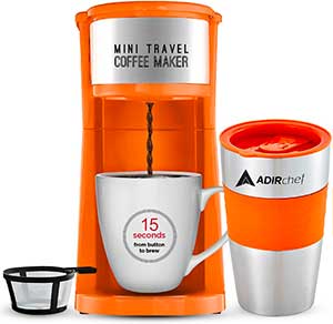 ADIRchef Single Serve Mini Travel Coffee Maker