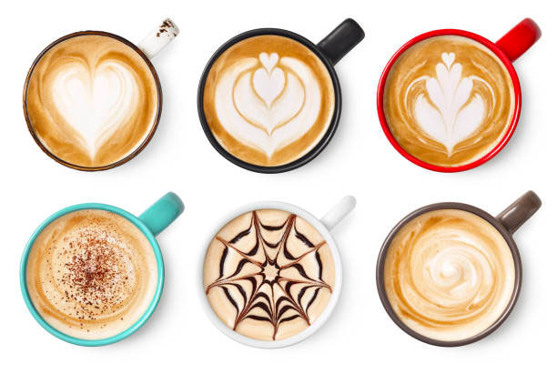 Set of coffee latte